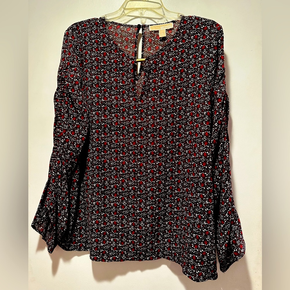 Michael Kors floral print long sleeve blouse